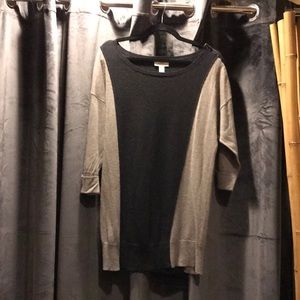 Sweater, Ann Taylor LOFT, Tunic, Blk & Grey
